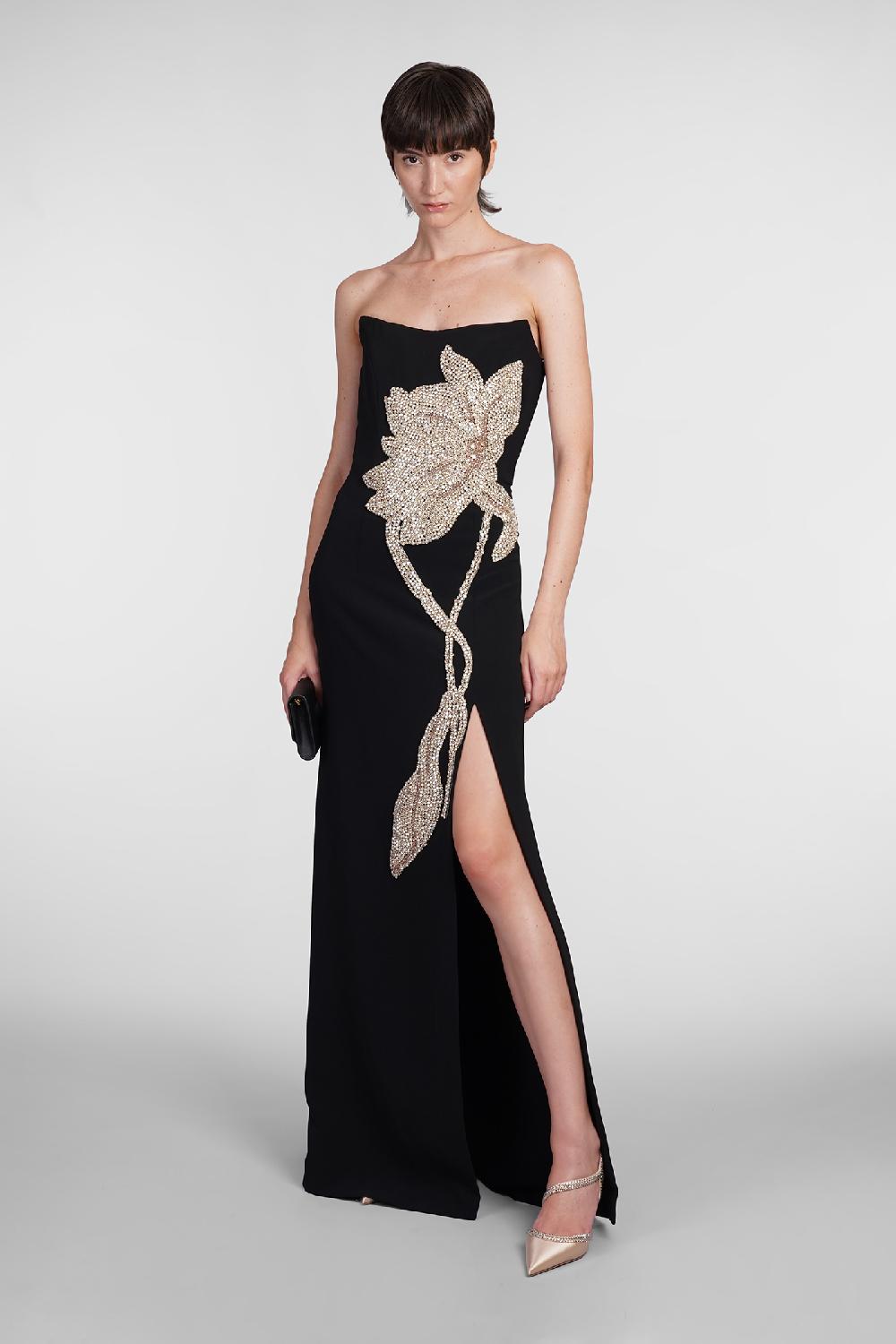 Deliberti Costarellos Abito fara in poliestere nero cod. 406738 - Deliberti The Luxury Shopping Hotsell