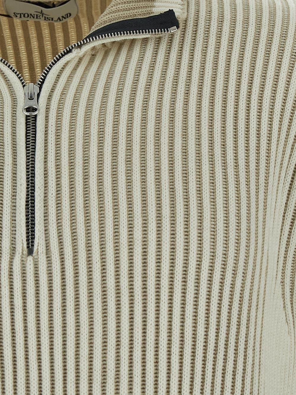 Oluxury Stone Island Ribbed Knit In Linea