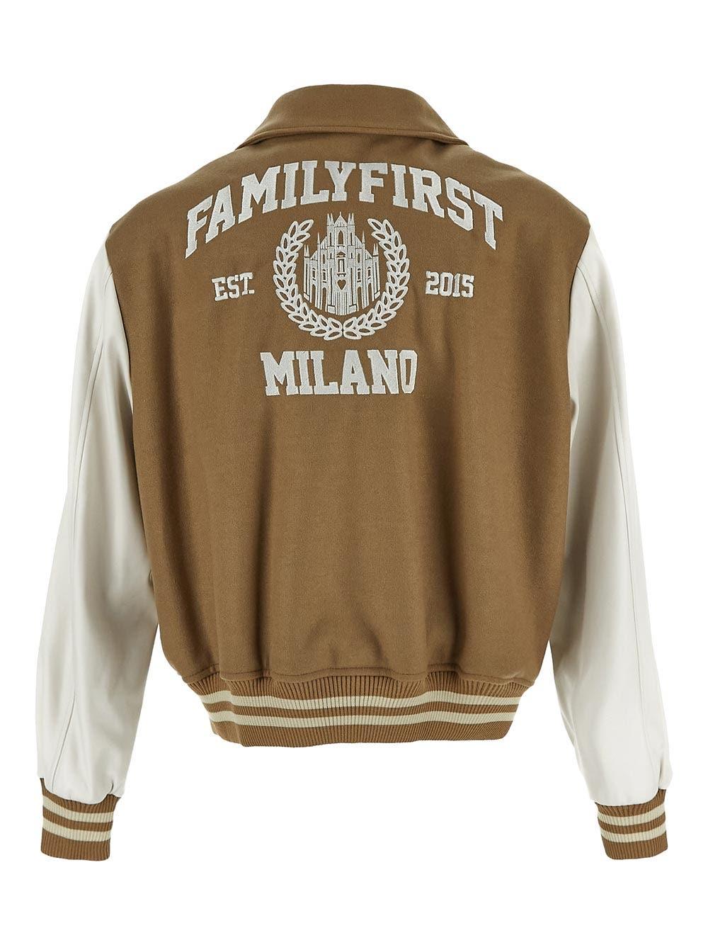 Oluxury Family First Varsity College Jacket In Linea