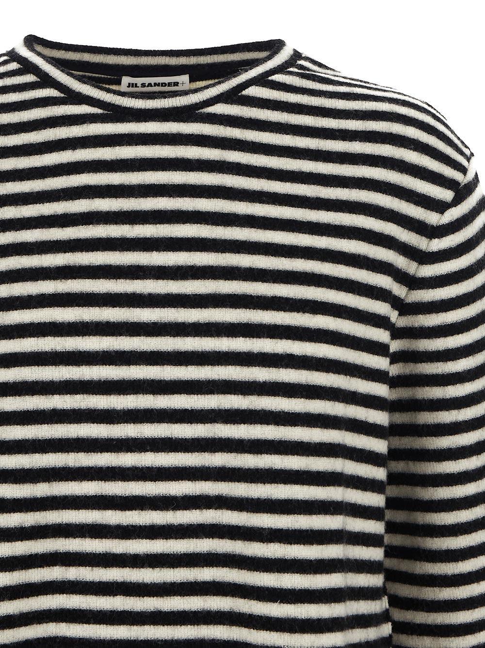 Oluxury Jil Sander Boiled Striped Wool Compact Jersey Comprare a buon mercato