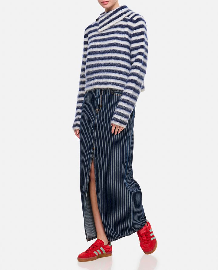 Biffi GONNA MIDI DENIM A RIGHE Moda