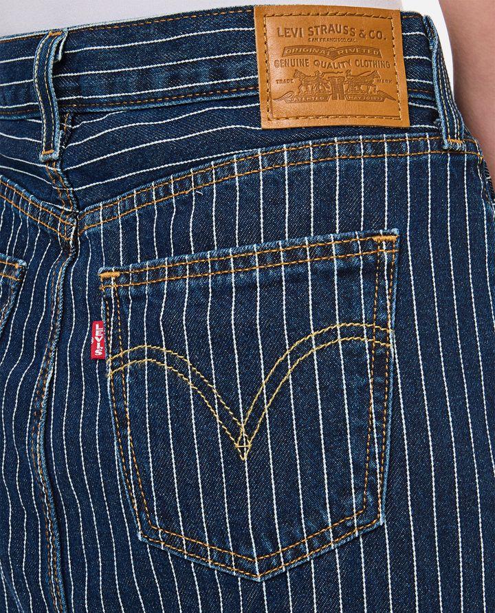 Biffi GONNA MIDI DENIM A RIGHE Moda