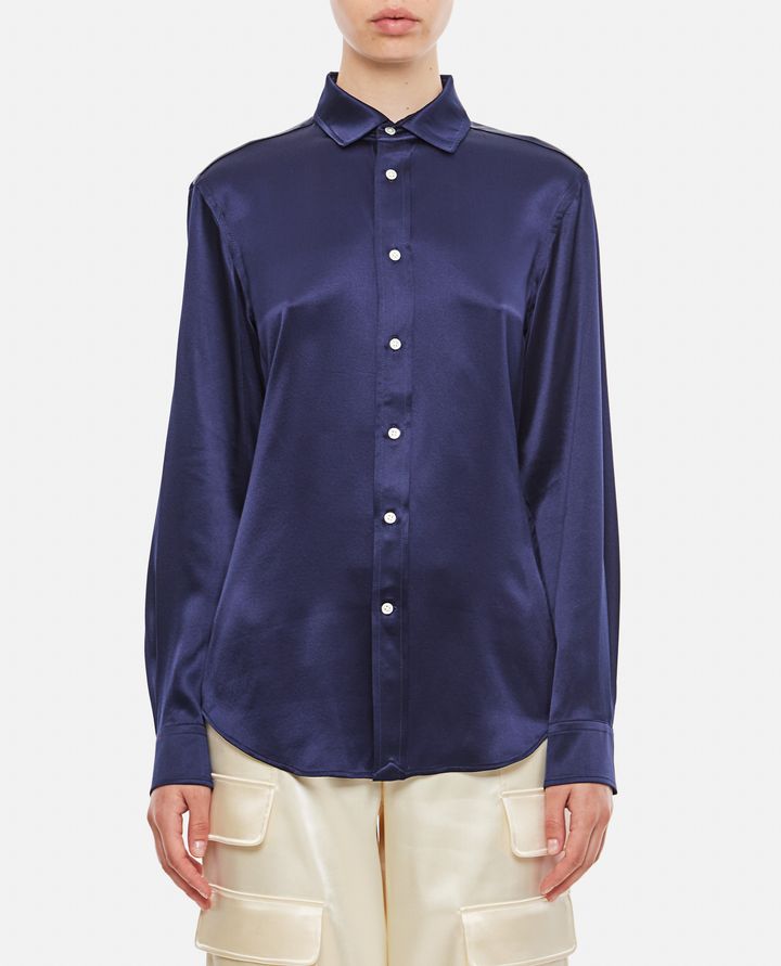 Biffi LONG SLEEVE BUTTON FRONT SILK SHIRT Lightning offer