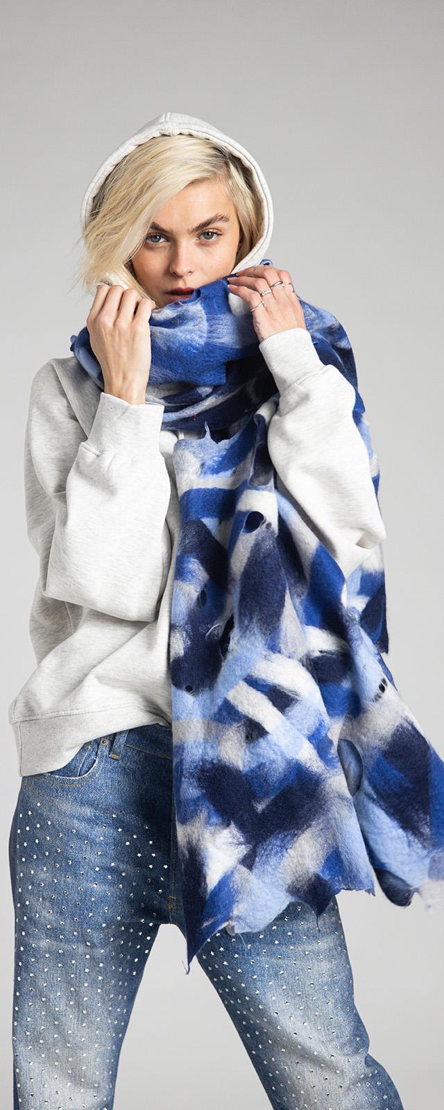Rossano Perini SCARF 37FW24 BLUE Nuova