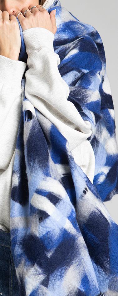 Rossano Perini SCARF 37FW24 BLUE Nuova