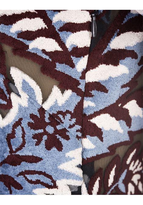 ETRO Abito Lungo Azzurro In Tulle Jacquard Velluto - ETRO Discount Store per i nuovi prodotti