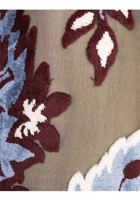 ETRO Abito Lungo Azzurro In Tulle Jacquard Velluto - ETRO Discount Store per i nuovi prodotti
