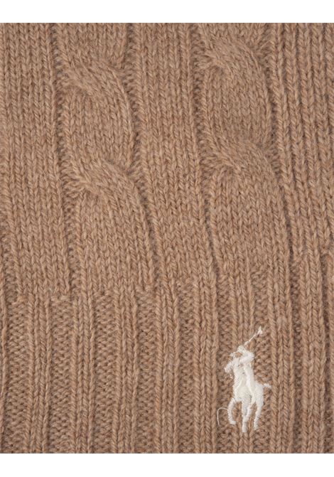 RALPH LAUREN Sciarpa In Lana e Cashmere a Trecce Beige - RALPH LAUREN 50% di sconto con spedizione gratuita