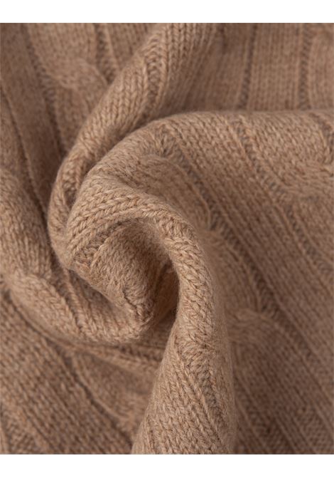 RALPH LAUREN Sciarpa In Lana e Cashmere a Trecce Beige - RALPH LAUREN 50% di sconto con spedizione gratuita