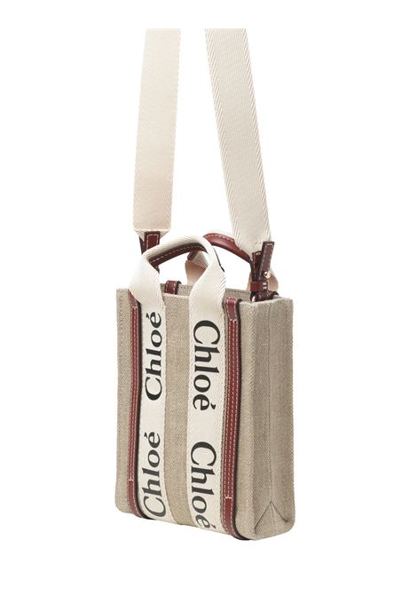 CHLOÉ Tote Bag Mini North South In White - Brown - CHLOÉ Officina
