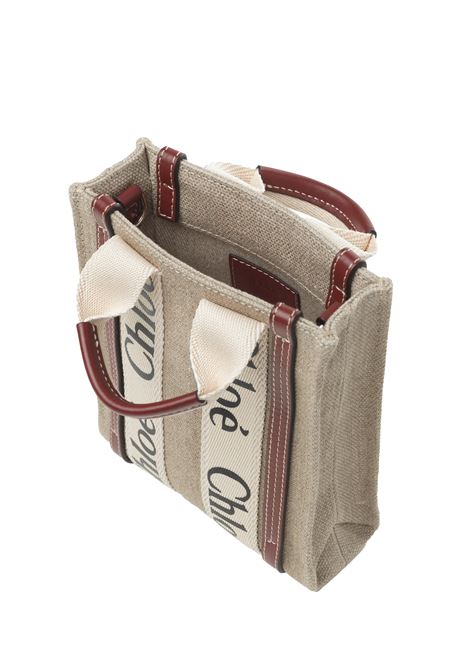 CHLOÉ Tote Bag Mini North South In White - Brown - CHLOÉ Officina