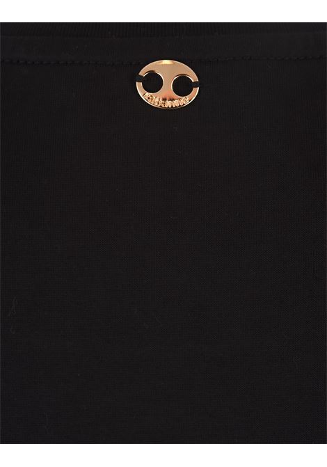RABANNE T-Shirt Crop Nera Con Dettaglio Anello Laterale - RABANNE Italy