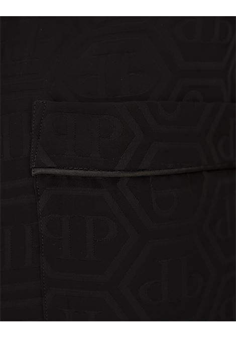 PHILIPP PLEIN Camicia Stile Pigiama Monogram Nera - PHILIPP PLEIN In Linea