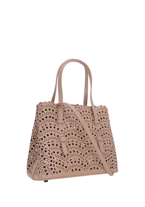 ALAIA Borsa Tote Mina 25 In Pelle Vienne a Onde Sabbia - ALAIA Qualità Garantita