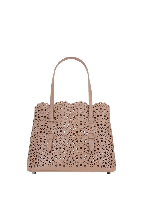 ALAIA Borsa Tote Mina 25 In Pelle Vienne a Onde Sabbia - ALAIA Qualità Garantita