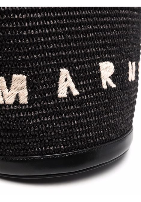 MARNI Borsa Tropicalia Piccola Nera In Pelle e Rafia - MARNI Online