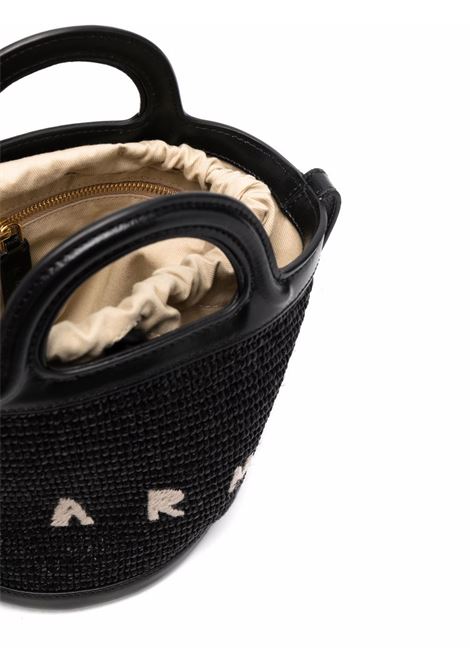 MARNI Borsa Tropicalia Piccola Nera In Pelle e Rafia - MARNI Online