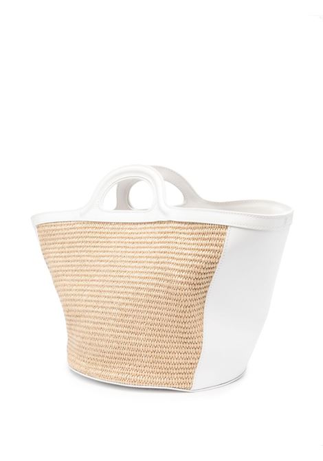 MARNI Borsa Tropicalia Summer Piccola In Pelle Bianca e Rafia Naturale - MARNI Outlet
