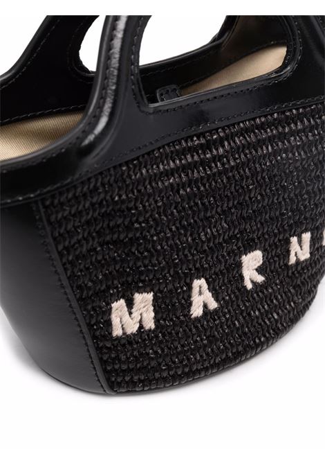 MARNI Borsa Tropicalia Summer Micro Nera In Pelle e Rafia - MARNI In Vendita