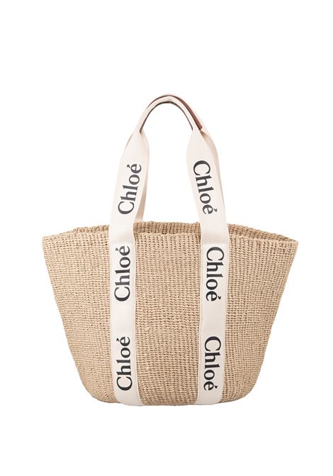 CHLOÉ Borsa Cesto Grande Woody In Rafia Con Nastri Chloé - CHLOÉ Hotsell