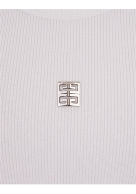 GIVENCHY Top Bianco Con Placca Logo - GIVENCHY Vendita Economica