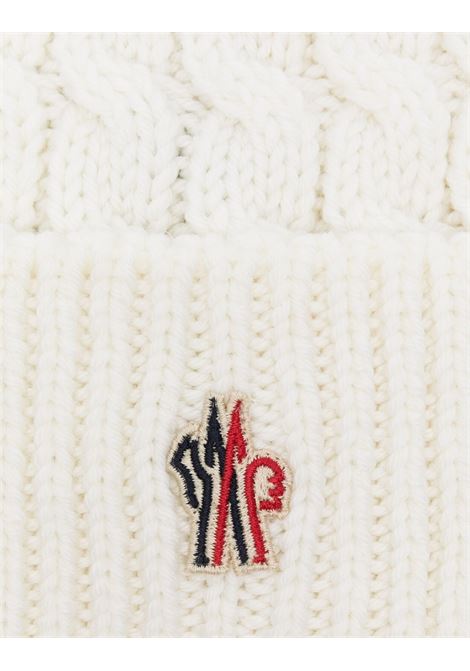MONCLER GRENOBLE Berretto In Lana a Trecce Bianco Con Pompon - MONCLER GRENOBLE Vendite Flash