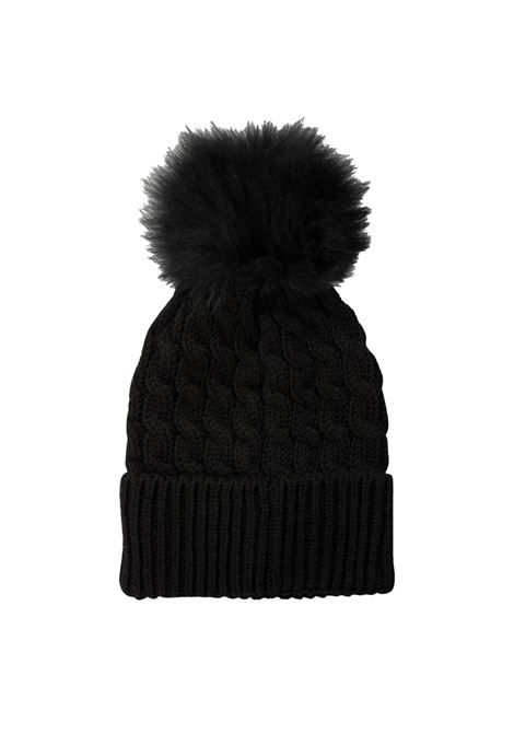 MONCLER GRENOBLE Berretto In Lana a Trecce Nero Con Pompon - MONCLER GRENOBLE In Saldo