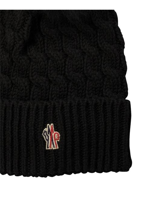 MONCLER GRENOBLE Berretto In Lana a Trecce Nero Con Pompon - MONCLER GRENOBLE In Saldo