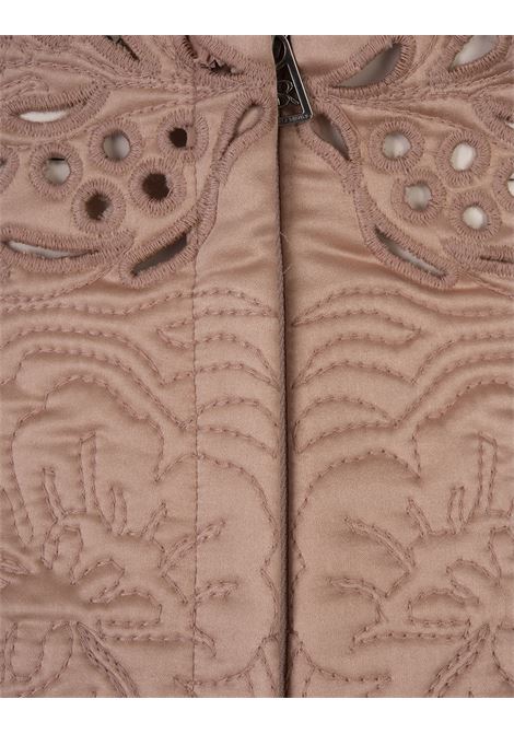 ERMANNO SCERVINO Minigonna In Satin Di Seta Rosa Con Ricami - ERMANNO SCERVINO Offerta speciale