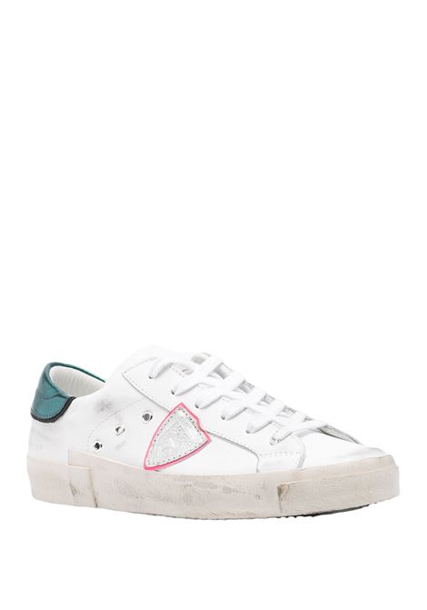 PHILIPPE MODEL Sneakers Prsx Bianche e Petrolio - PHILIPPE MODEL Vendita calda