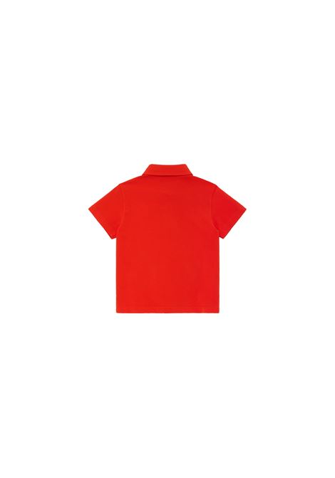 FENDI KIDS Polo In Piquet Di Cotone Rosso Gesso Con Bollo Bianco - FENDI KIDS Nuovi prodotti