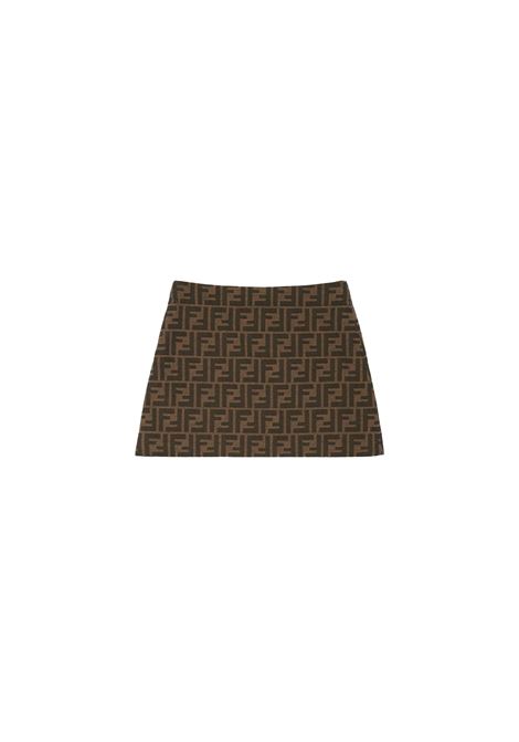 FENDI KIDS Gonna Marrone Con Logo e Motivo FF - FENDI KIDS Bestseller