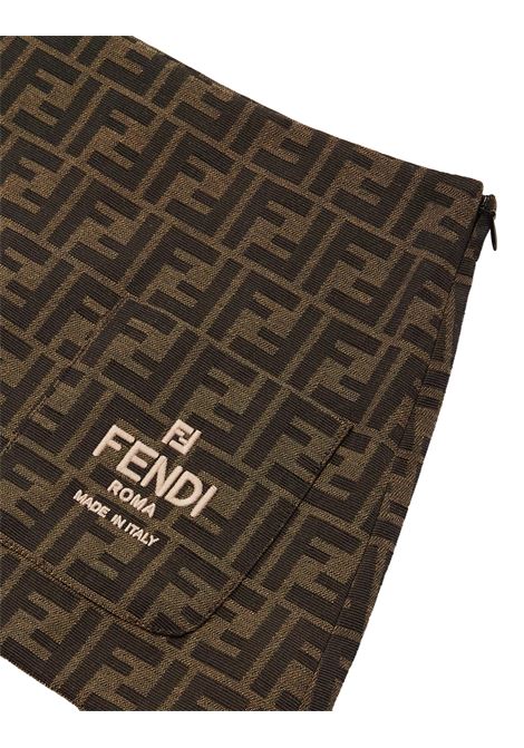 FENDI KIDS Gonna Marrone Con Logo e Motivo FF - FENDI KIDS Bestseller