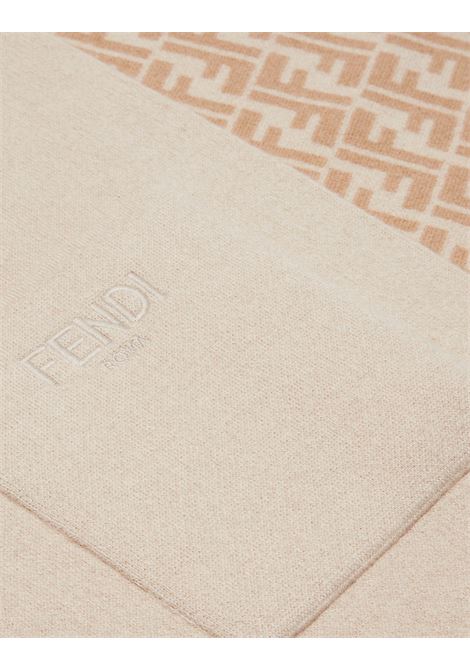 FENDI KIDS Sciarpa Reversibile Beige Con Logo FF - FENDI KIDS Ritorno libero