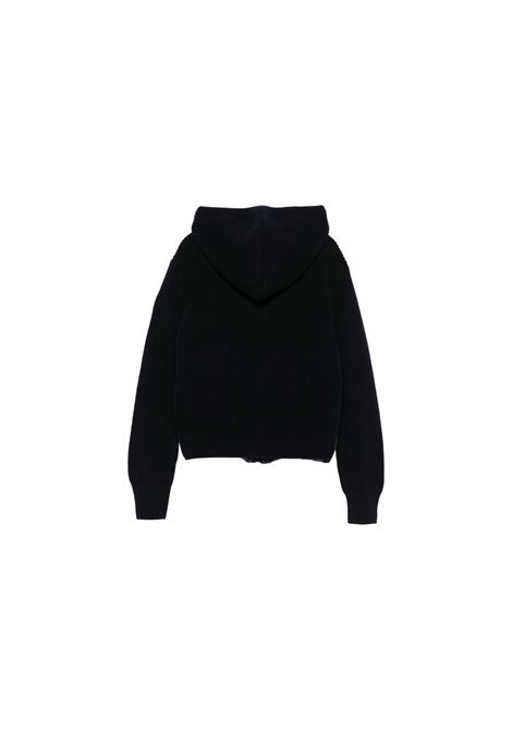 MONCLER ENFANT Cardigan Imbottito In Maglia Blu Con Zip e Cappuccio - MONCLER ENFANT Ultimo giorno