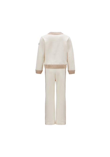 MONCLER ENFANT Set Sportivo Bianco Con Logo e Orli In Maglia - MONCLER ENFANT Promozione temporanea