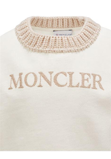 MONCLER ENFANT Set Sportivo Bianco Con Logo e Orli In Maglia - MONCLER ENFANT Promozione temporanea