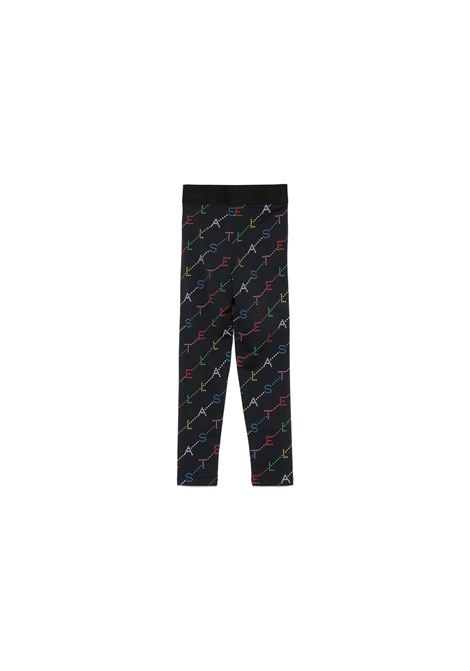 STELLA MCCARTNEY KIDS Leggings Neri Con Logo Multicolore All-Over - STELLA MCCARTNEY KIDS Fino al 50% di sconto