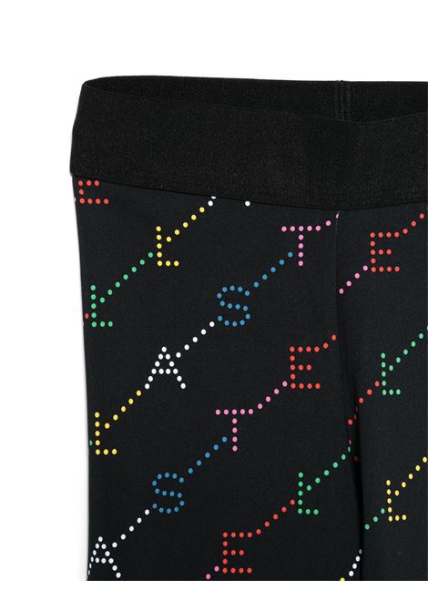 STELLA MCCARTNEY KIDS Leggings Neri Con Logo Multicolore All-Over - STELLA MCCARTNEY KIDS Fino al 50% di sconto
