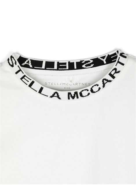 STELLA MCCARTNEY KIDS T-Shirt Bianca Con Logo Sul Girocollo - STELLA MCCARTNEY KIDS Fino al 60% di sconto