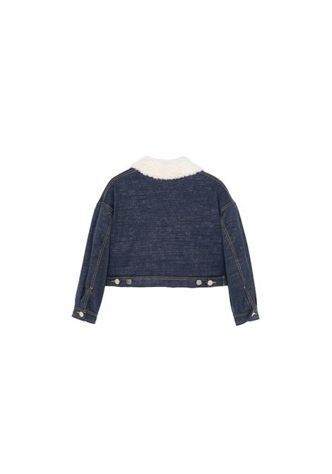 SIMONETTA Giacca In Denim Blu Con Collo in Finto Shearling - SIMONETTA Sostegno trimestrale