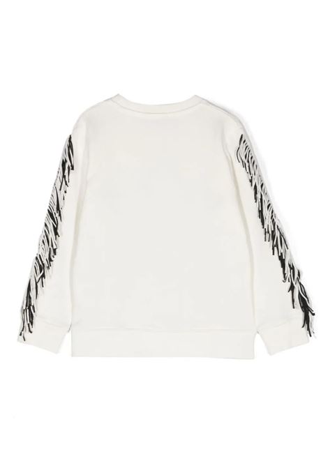 STELLA MCCARTNEY KIDS Felpa Bianca con Frange e Grafica Stella - STELLA MCCARTNEY KIDS Italy
