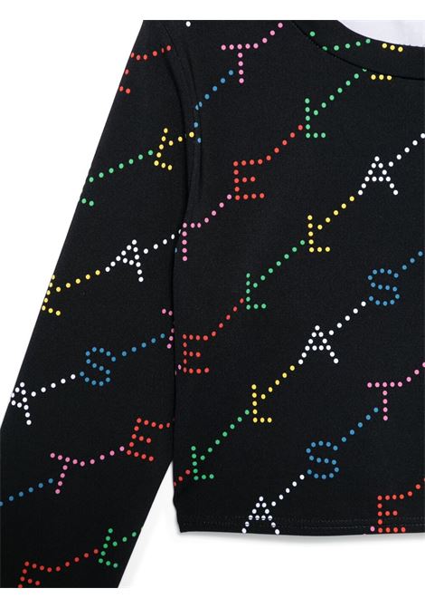 STELLA MCCARTNEY KIDS T-Shirt Nera Con Logo Multicolore All-Over - STELLA MCCARTNEY KIDS In Linea