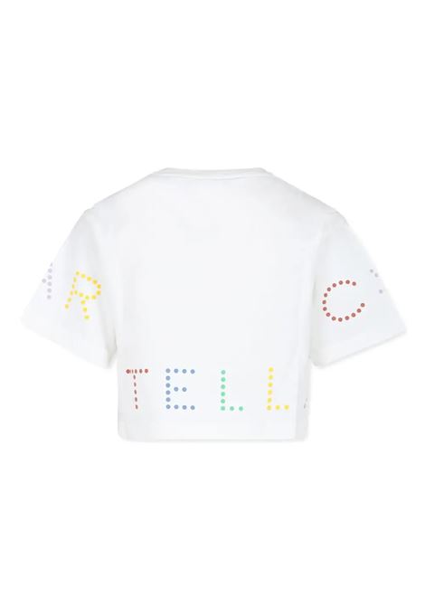 STELLA MCCARTNEY KIDS T-Shirt Cropped Bianca Con Logo Multicolore - STELLA MCCARTNEY KIDS Qualità