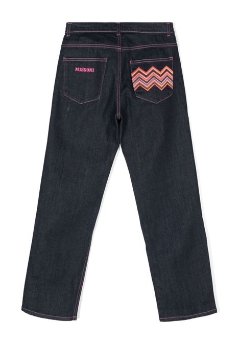 MISSONI KIDS Jeans Blu Scuro Con Logo e Motivo Zigzag - MISSONI KIDS Shopping Online