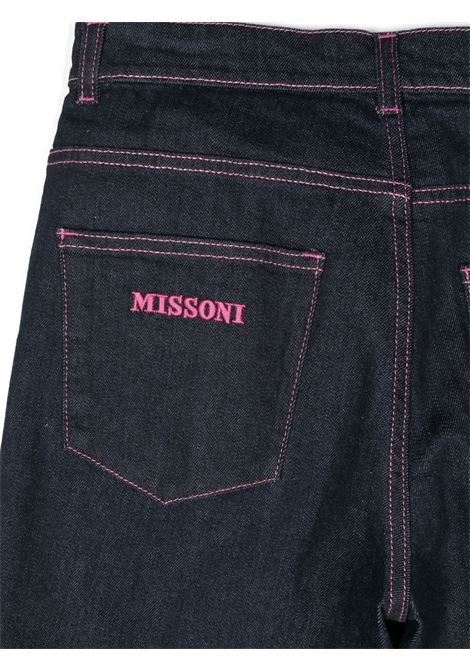 MISSONI KIDS Jeans Blu Scuro Con Logo e Motivo Zigzag - MISSONI KIDS Shopping Online