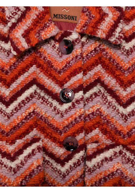 MISSONI KIDS Giacca Misto Lana Con Motivo Zigzag Rosso e Arancione - MISSONI KIDS Convenienza