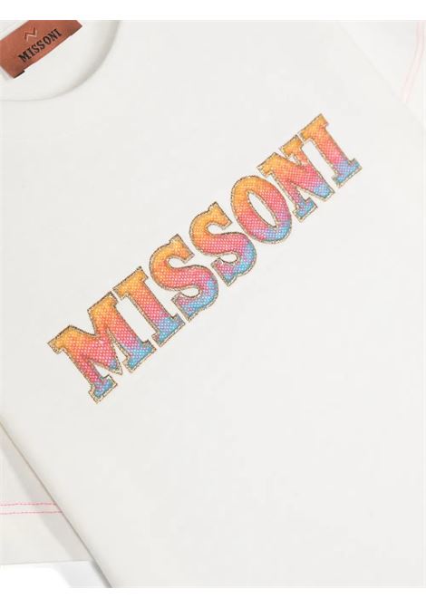 MISSONI KIDS T-Shirt Bianca Con Logo Multicolore - MISSONI KIDS Online