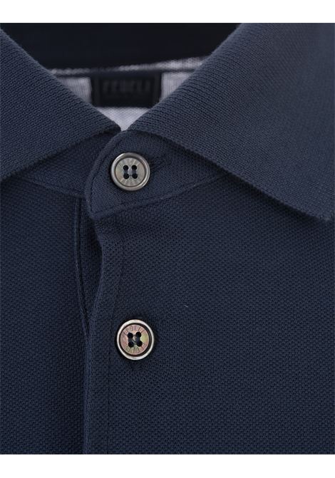 FEDELI Polo In Leggero Piquet Di Cotone Blu Scuro - FEDELI Prezzo di fabbrica