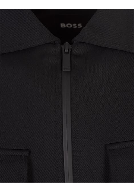 BOSS Sovracamicia Nera Con Zip - BOSS Fornitura limitata